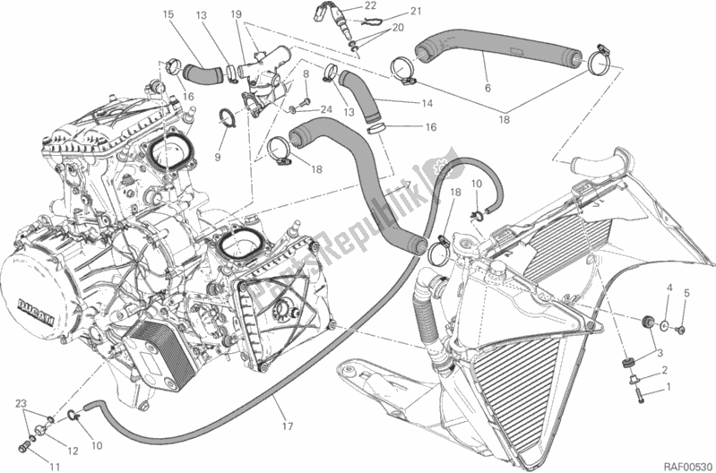 Wszystkie części do System Ch? Odzenia Ducati Superbike 959 Panigale Corse USA 2018